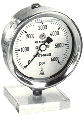 Liquid-filled gauge for pulse and vibration damping